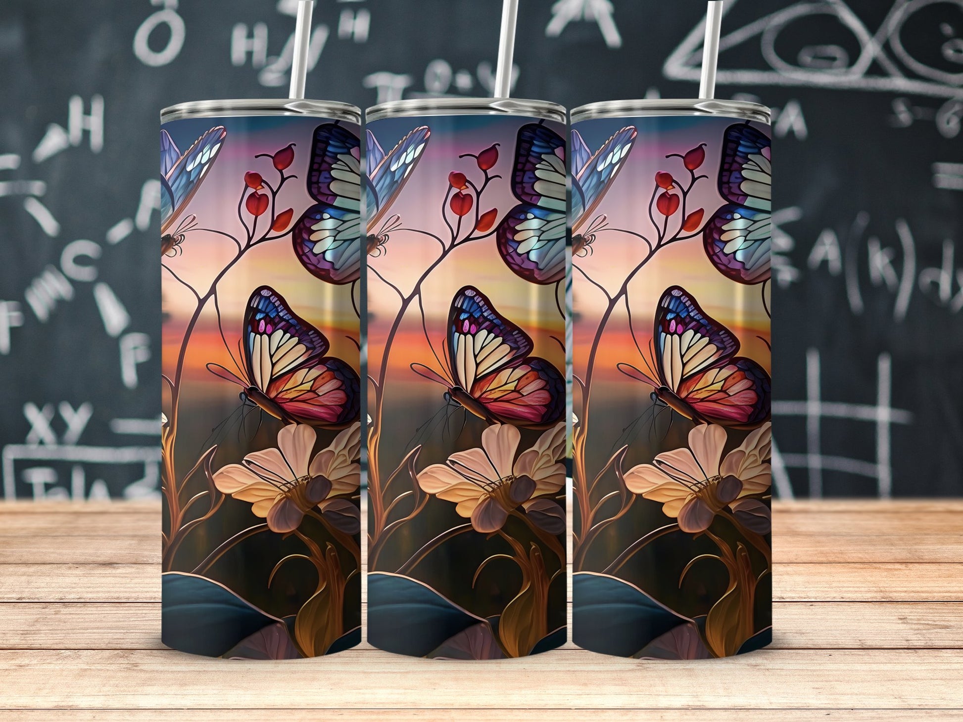 Beautiful Colorful Butterfly Tumbler for Drinks product