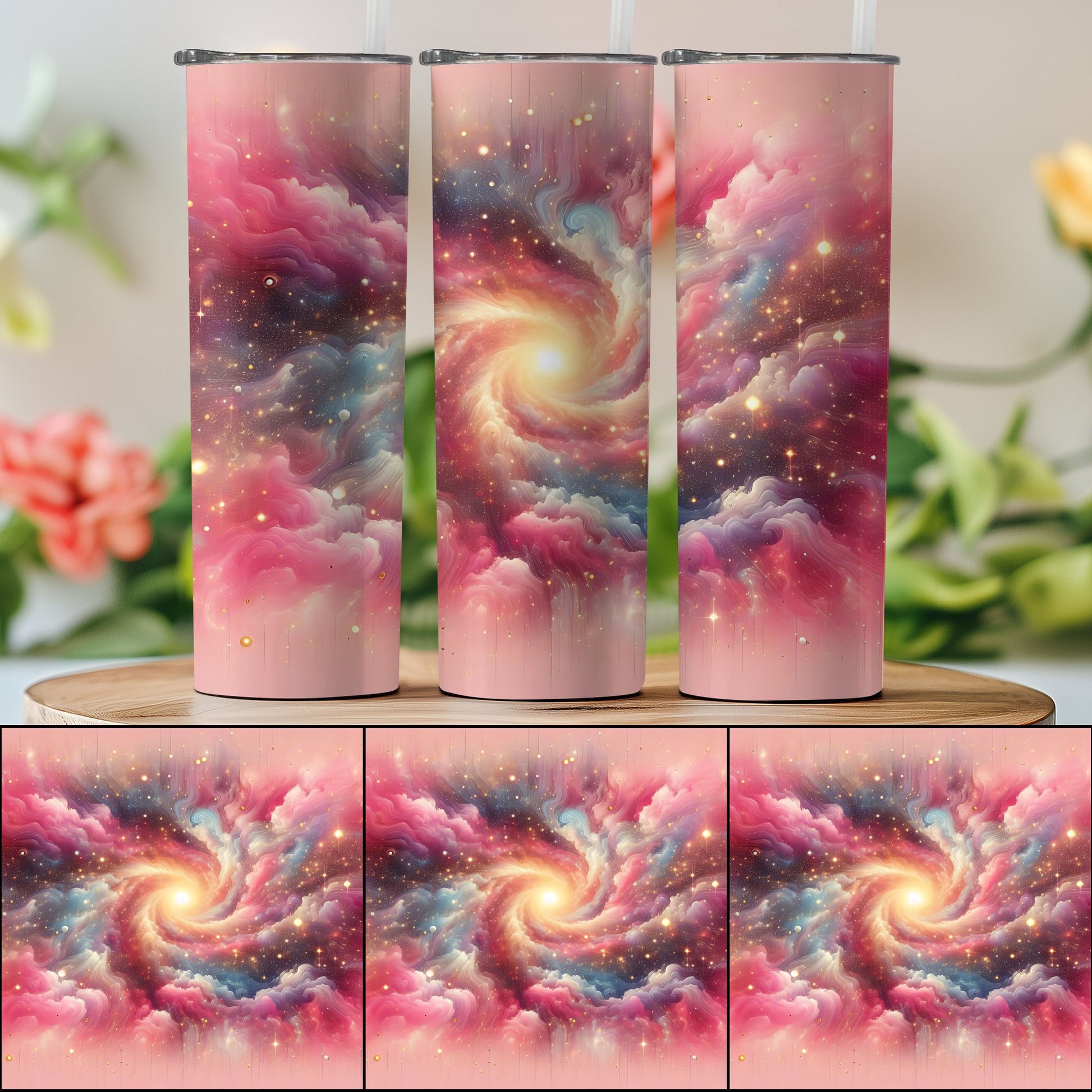 Galaxy Swirl Design Tumbler With Lid product type