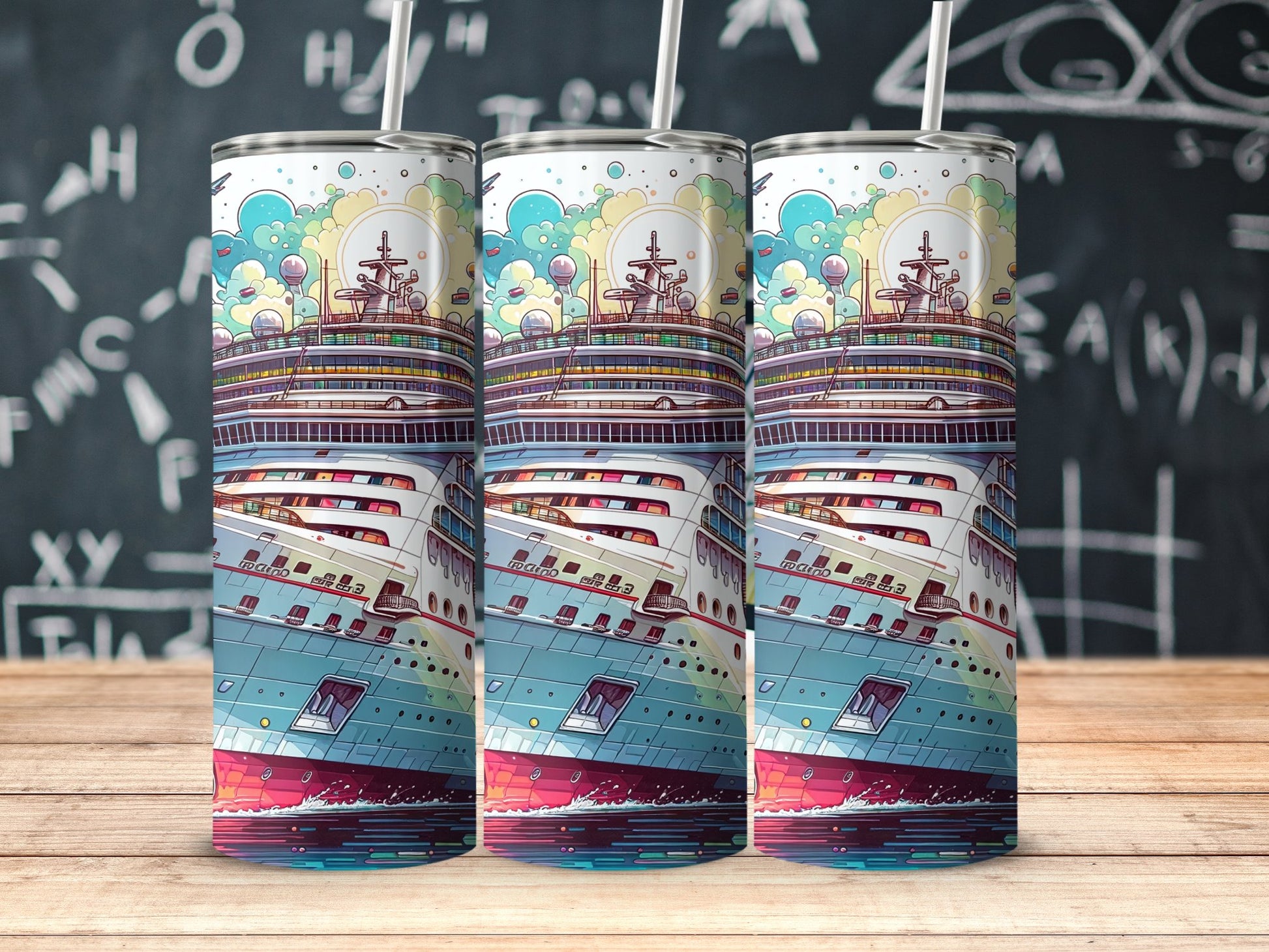 Colorful Cruise Ship Design Insulated Tumbler product
