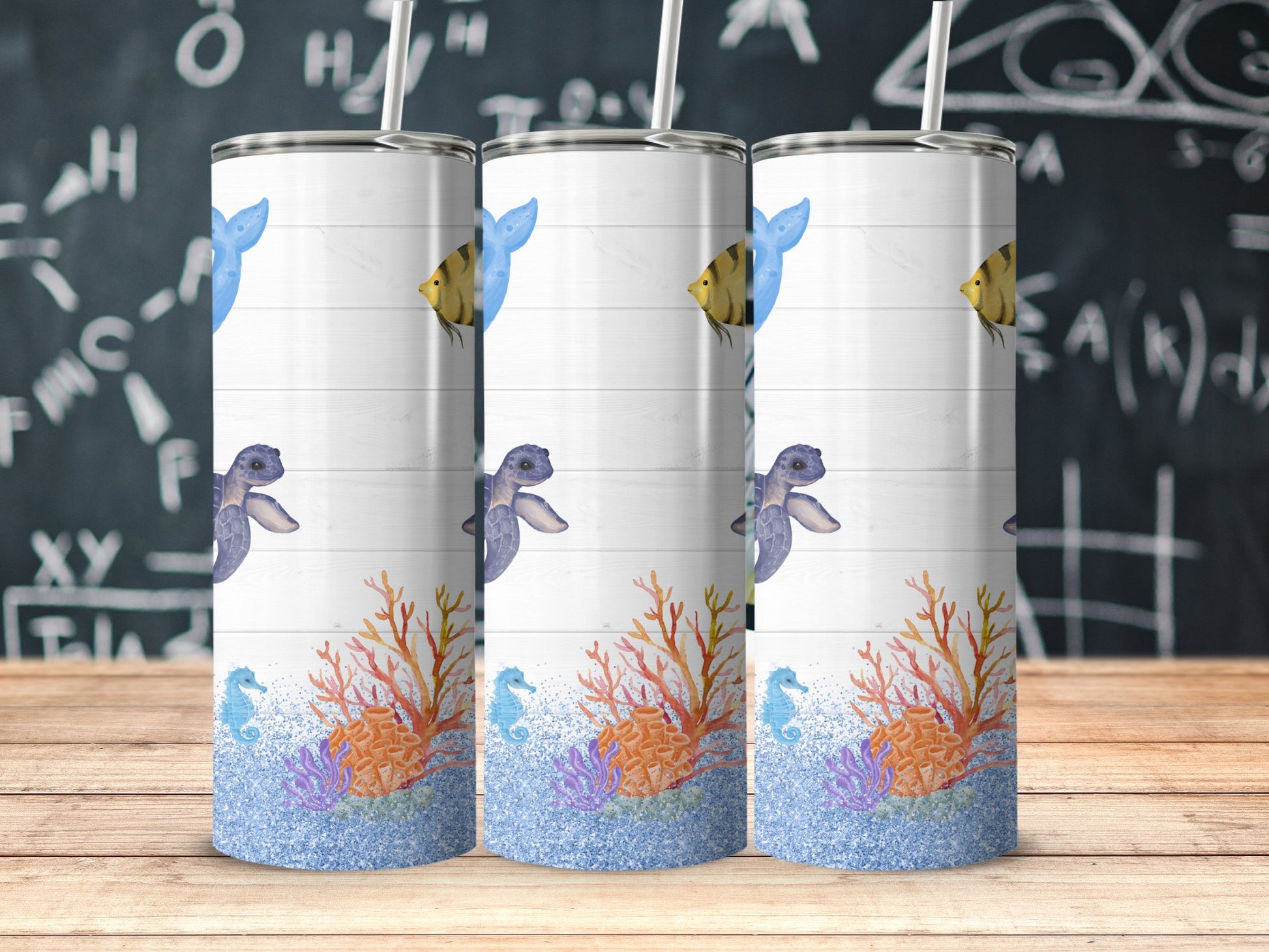 Colorful Ocean Creatures Themed Tumbler product