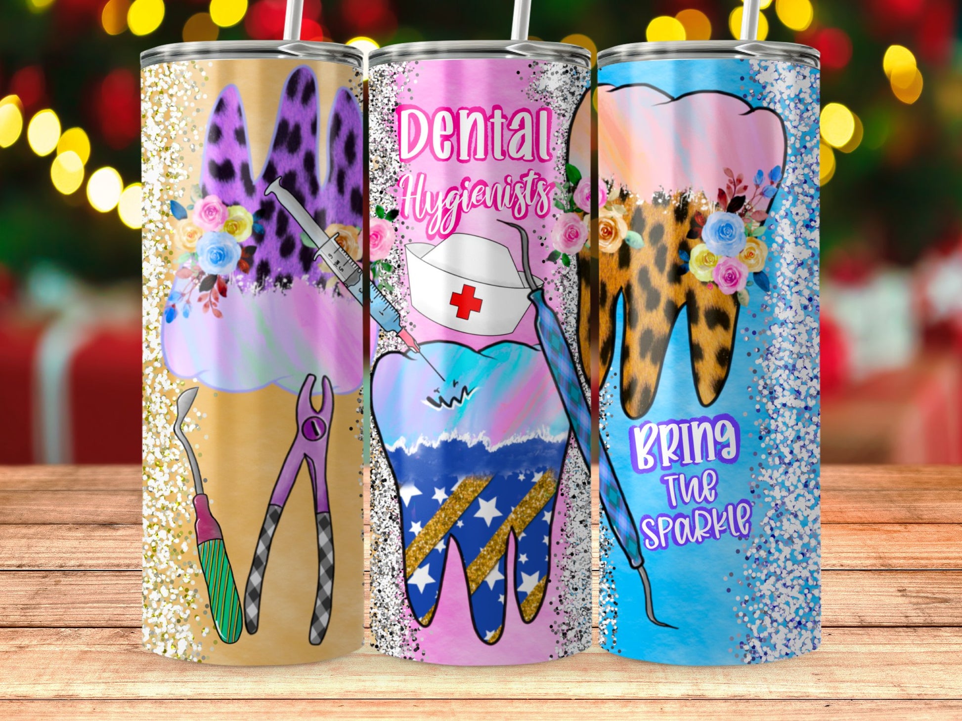 Dental Hygienist and Sparkle Tumbler Product