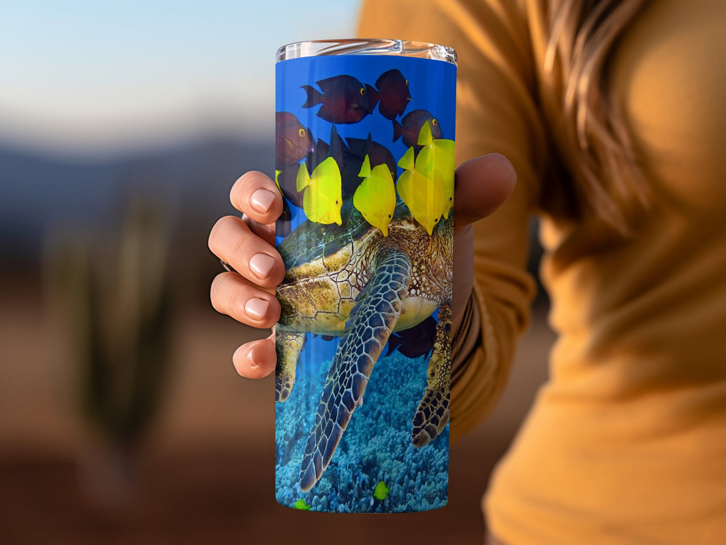 Sea Turtle and Tropical Fish Scenic Tumbler product