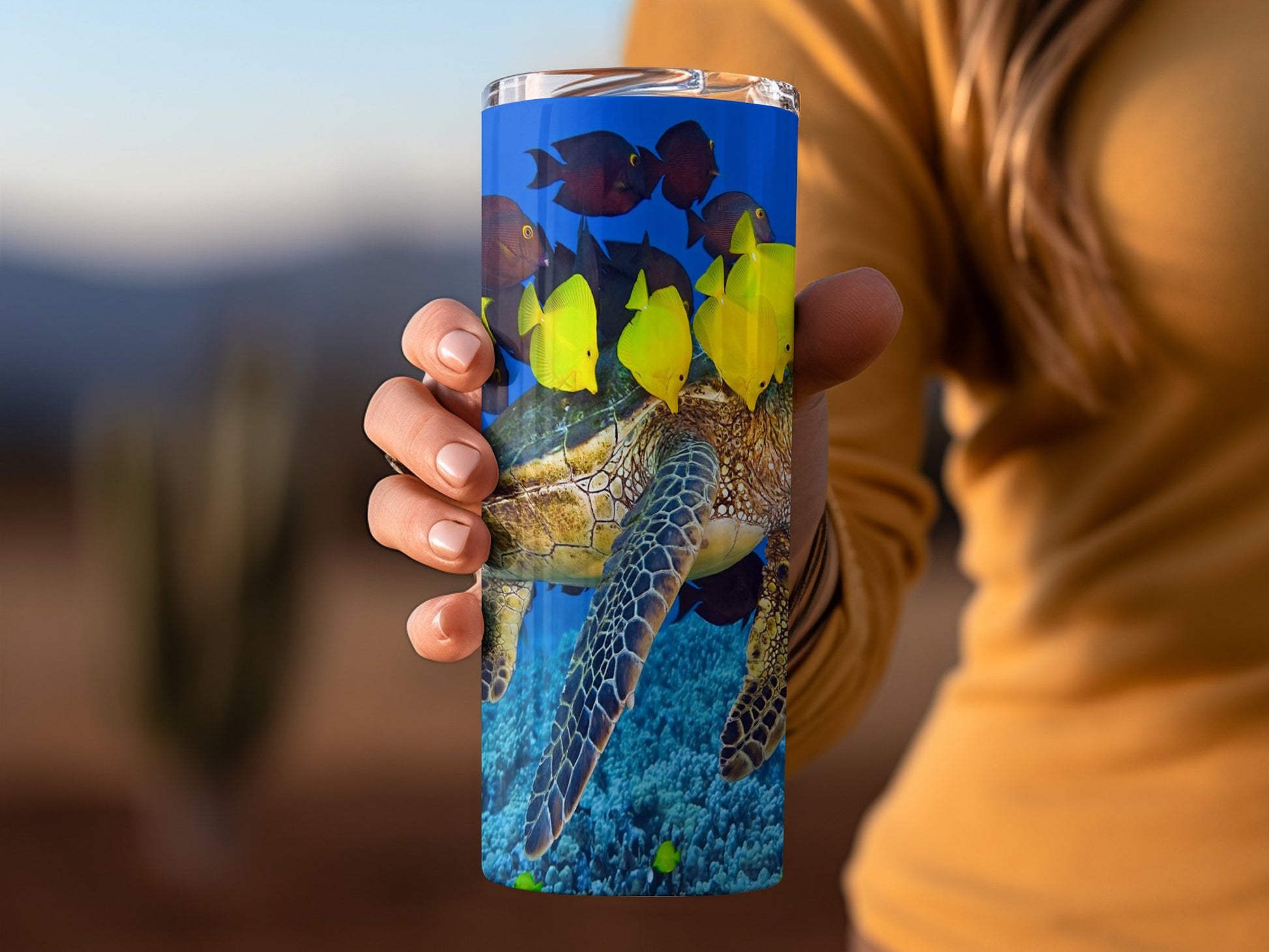 Sea Turtle and Tropical Fish Scenic Tumbler product