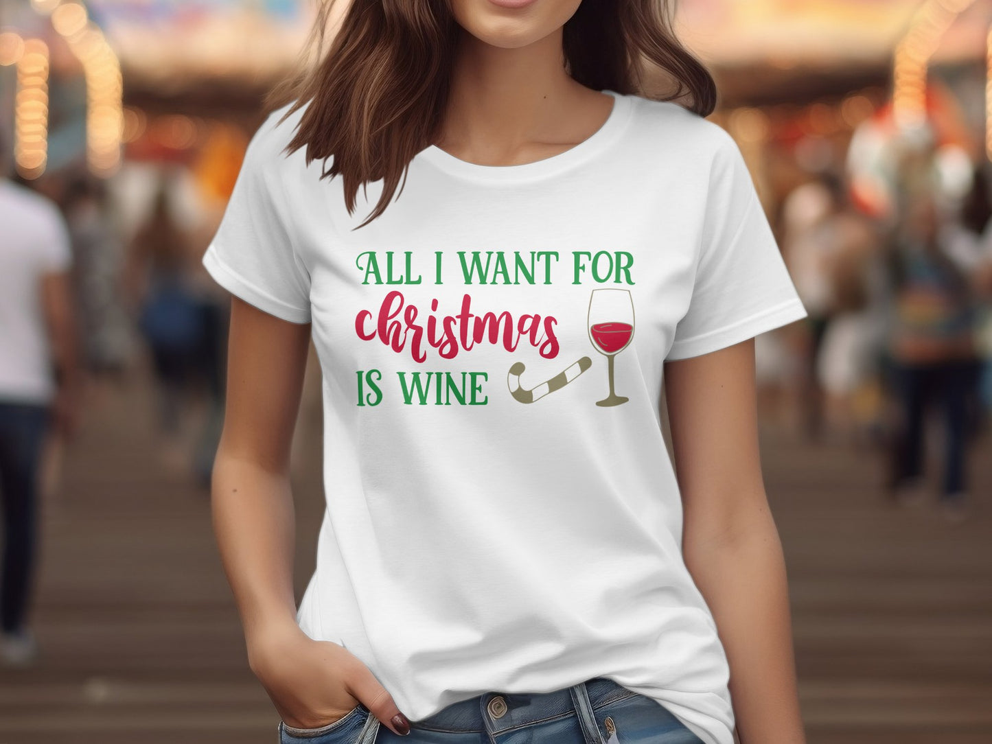All I want For Christmas is Wine (Christmas T-shirt)