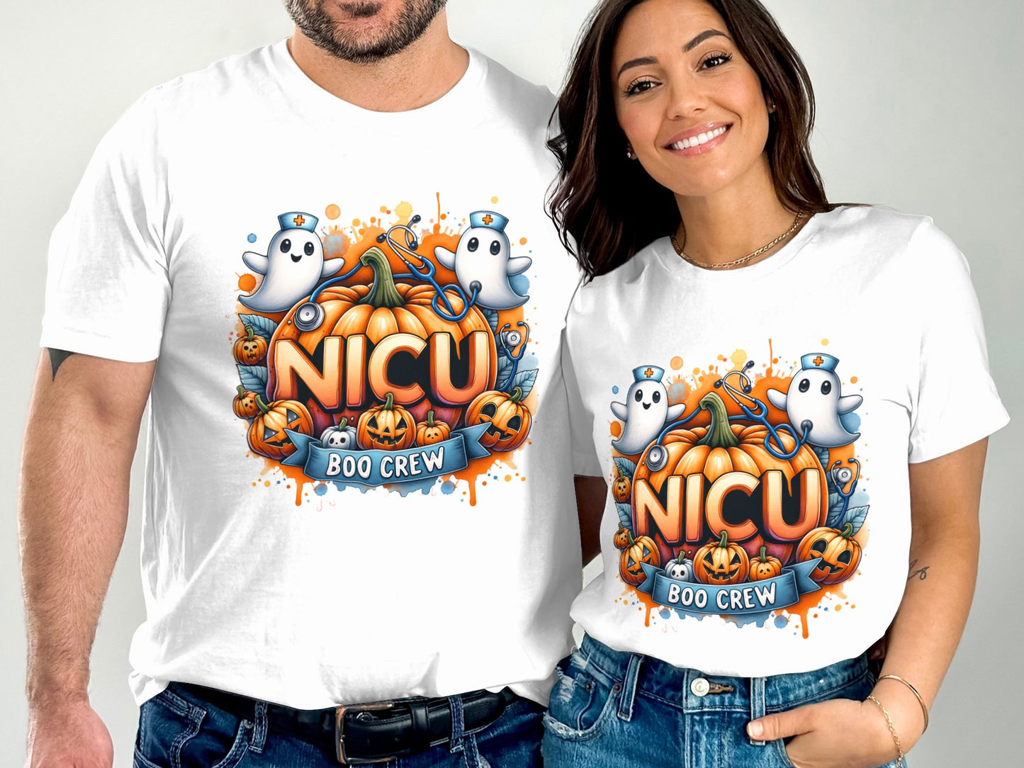 NICU Boo Crew Halloween Pumpkin T-Shirt