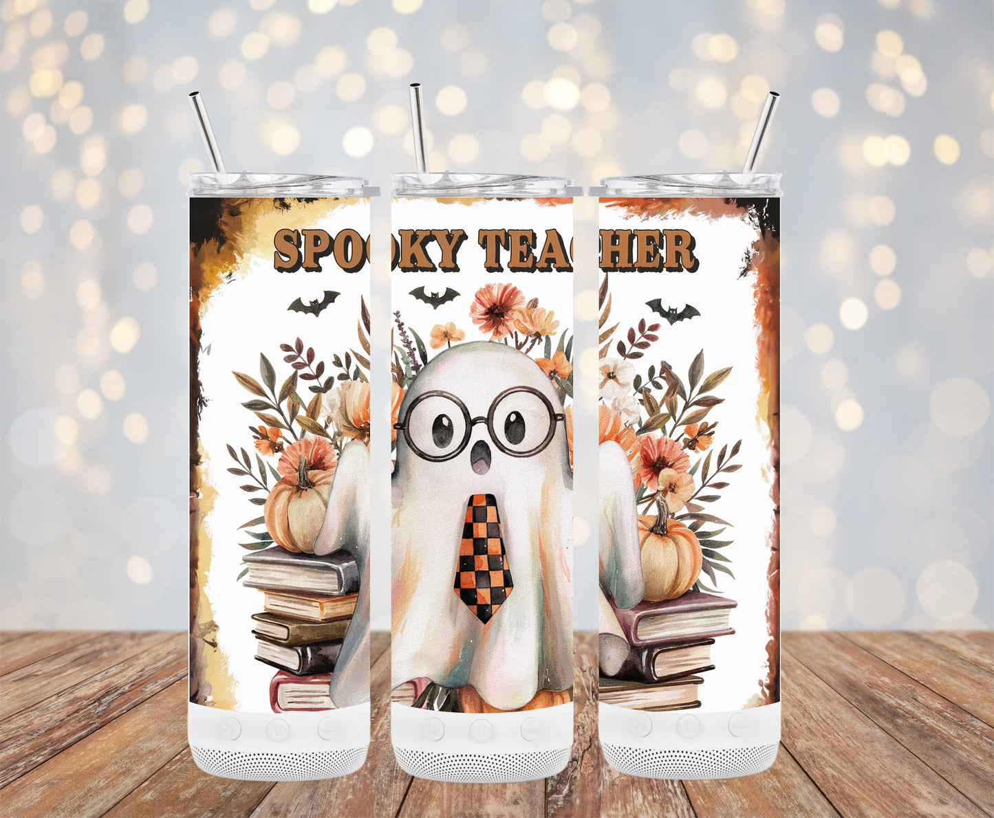 Spooky Teacher Halloween Ghost Design Tumblers