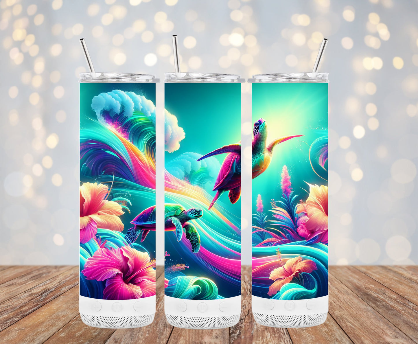 Neon Sea Turtles Tumbler