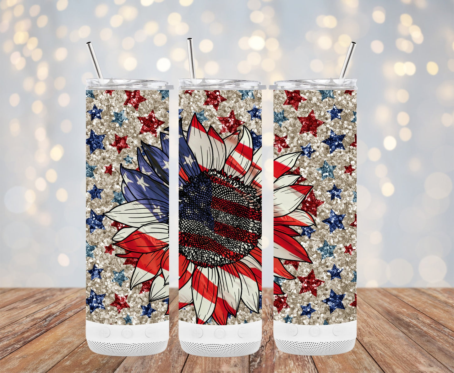 Sunflower American Flag 91564 Tumbler