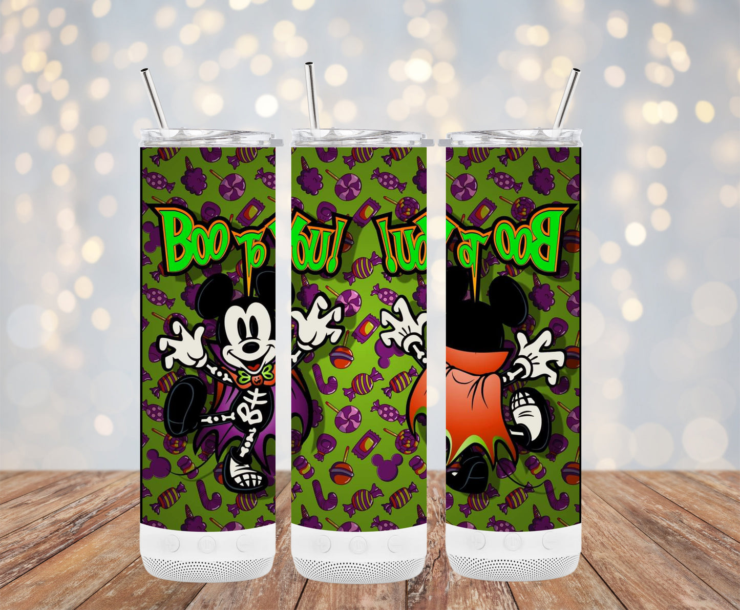 Colorful Halloween Boo Fun Patterned Tumblers