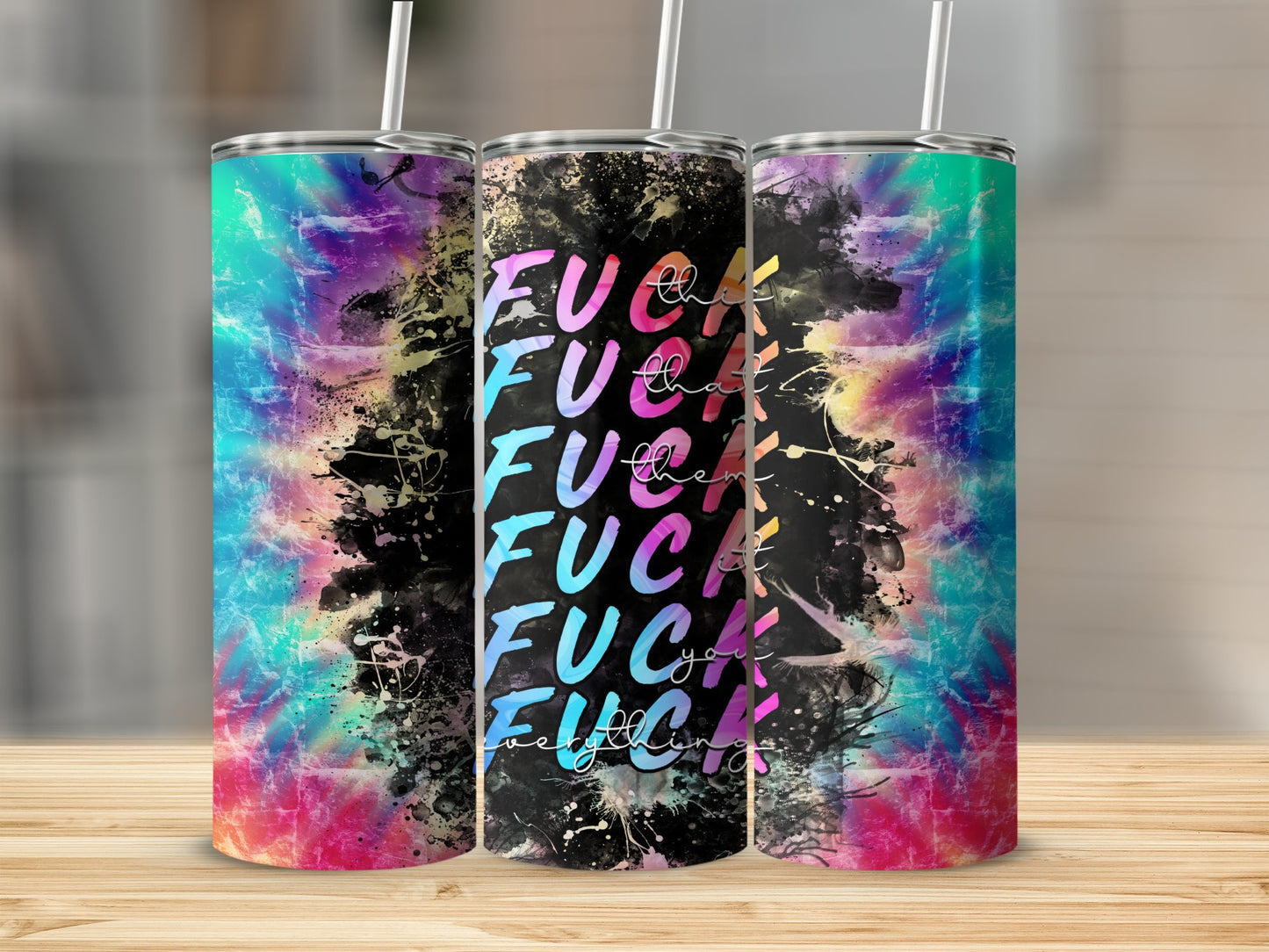 Trendy Colorful Tie-Dye Tumbler, Unique Insulated Drinkware, Bold Statement Design, Reusable Coffee Cup, Travel Mug 20 Oz