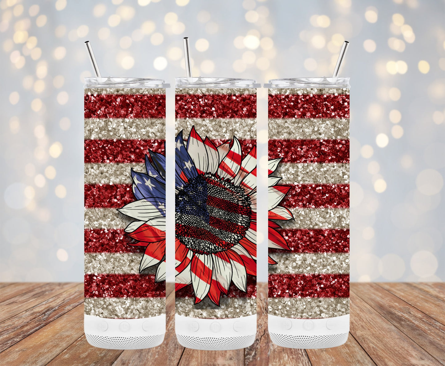 Sunflower Flag Glitter Look 91572 Tumbler