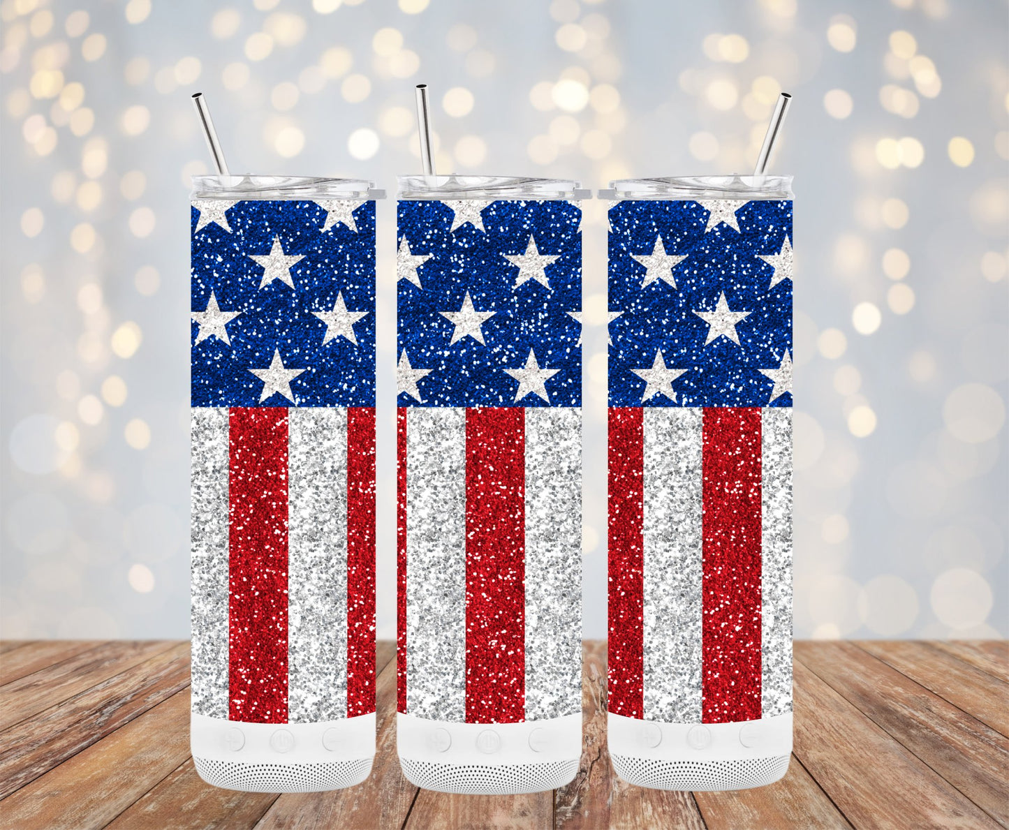 American Flag Glitter Look 91488 Tumbler