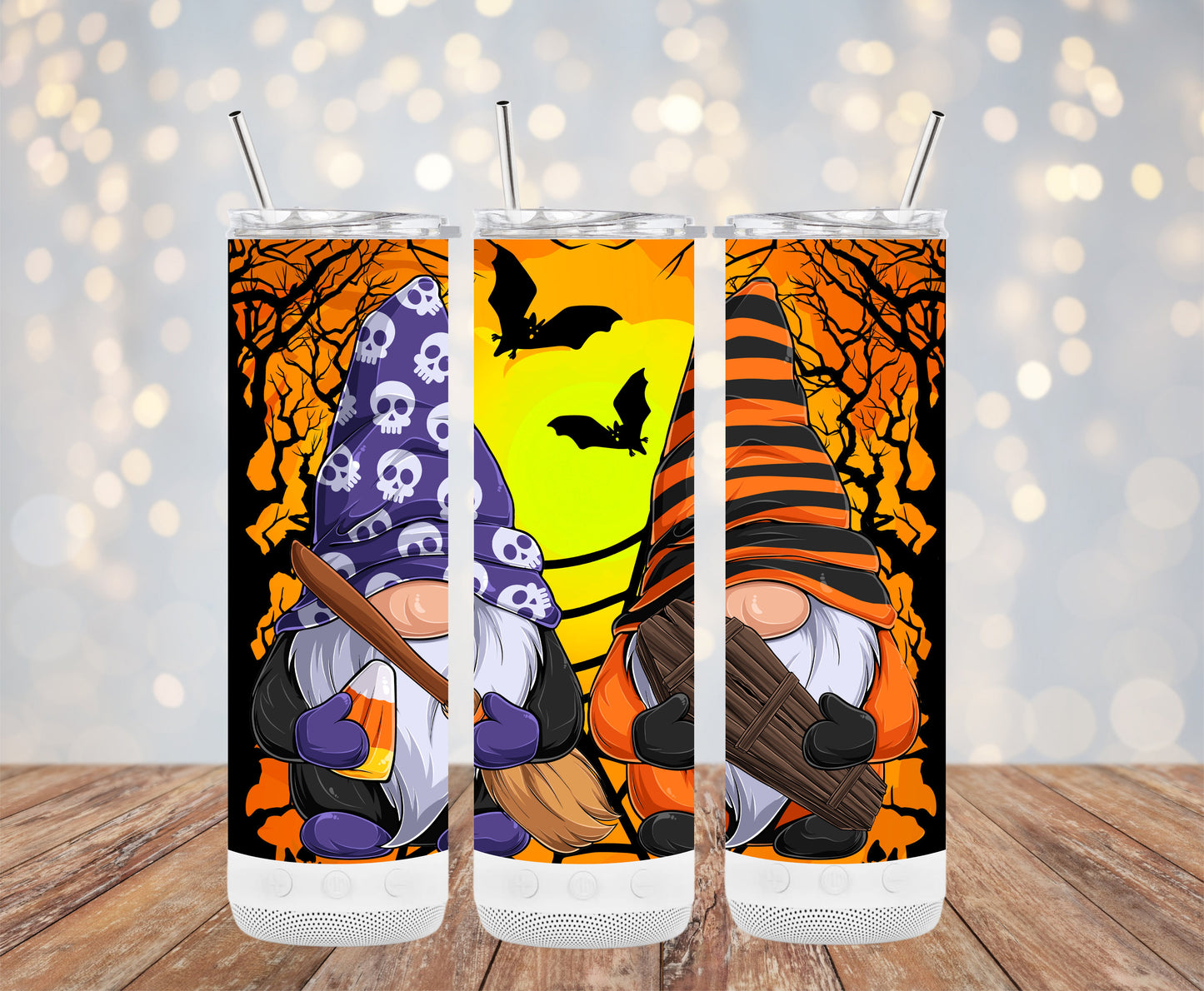 Witch Gnome with Broom (Halloween Tumblers)