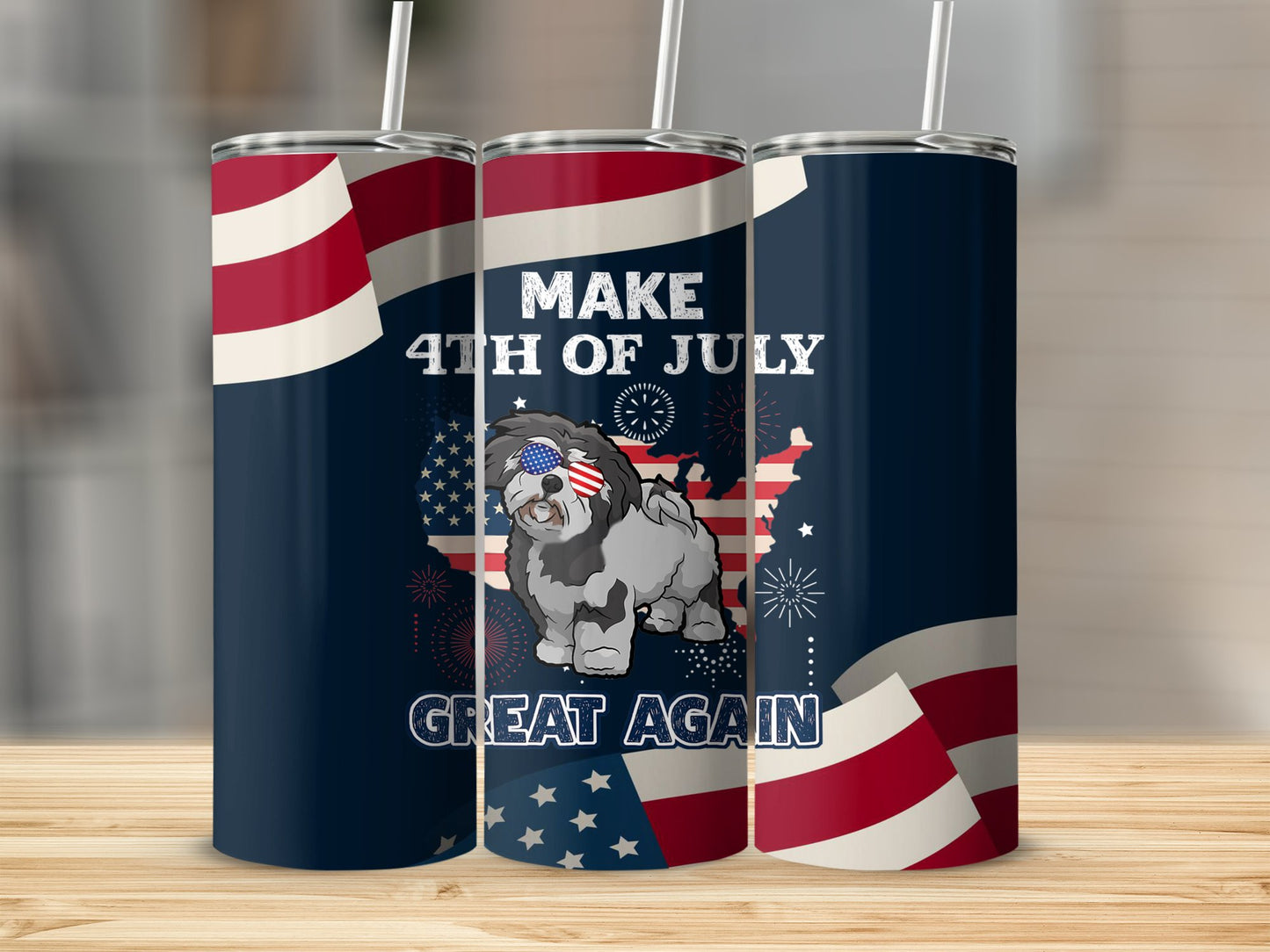 Make 4th of July Great Again Dog 91518 Tumbler