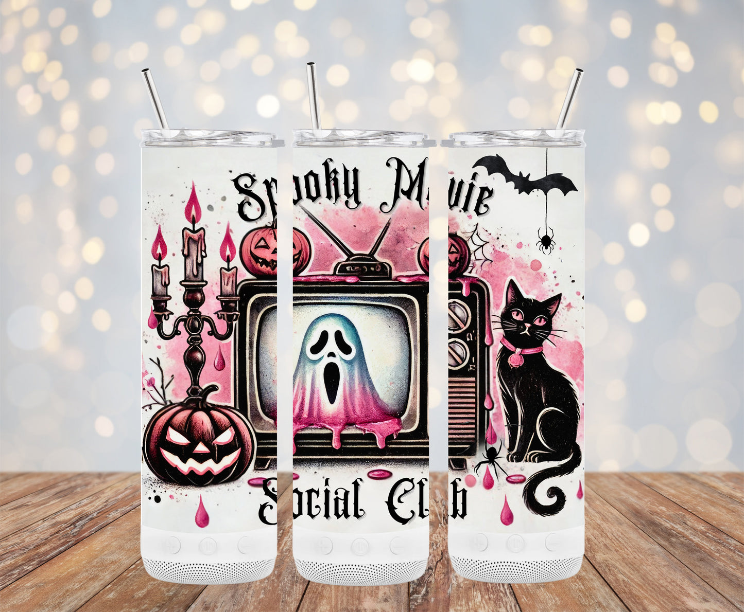 Spooky Movie Social Club Halloween Design Tumblers