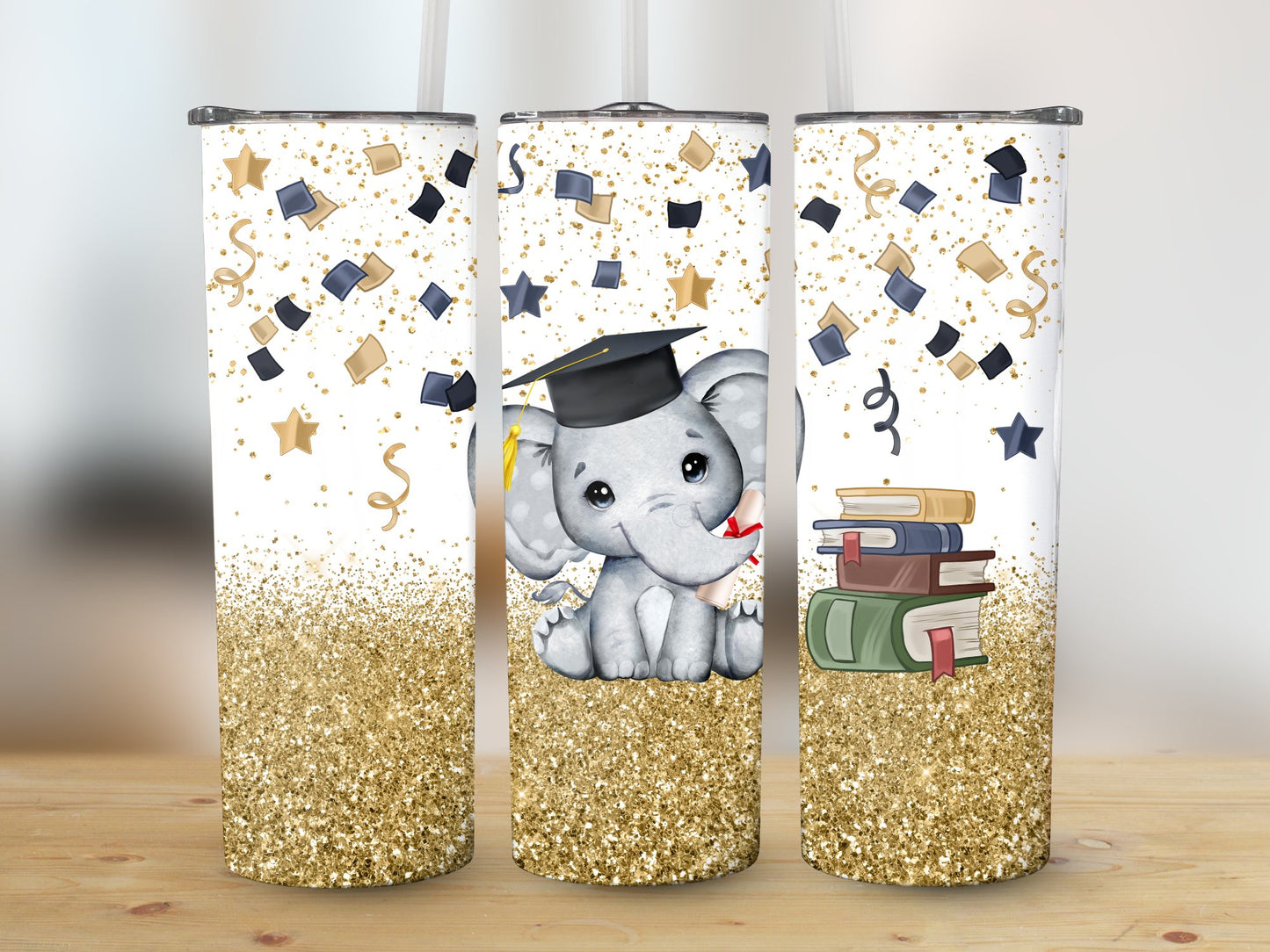 Cute Graduation Elephant (Graduation Tumbler)