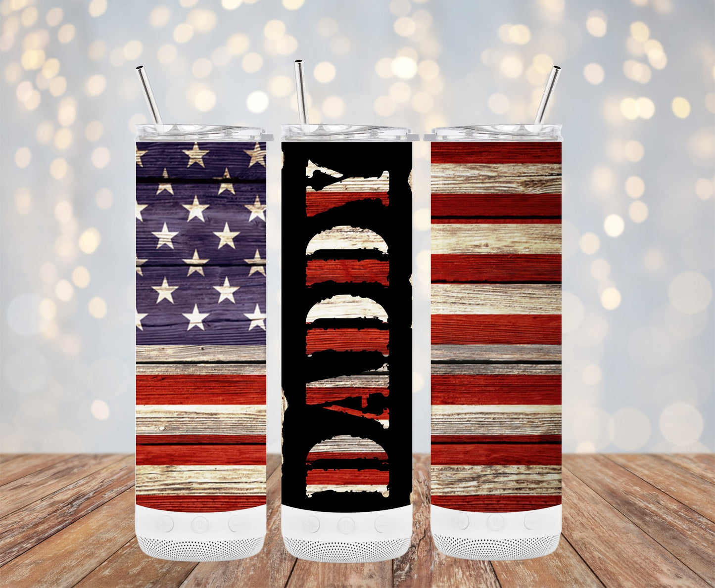 Daddy Wooden Plank American Flag 90975 Tumbler