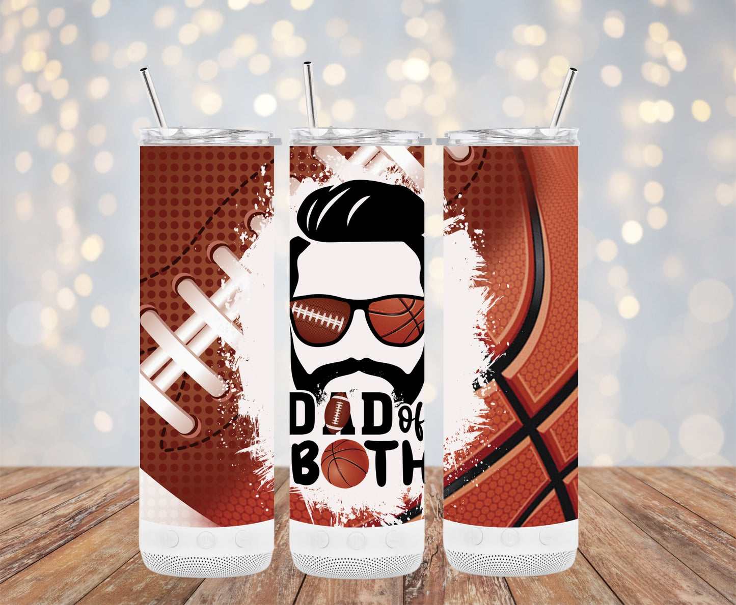 Dad of Both Football & Basketball 91027 Tumbler