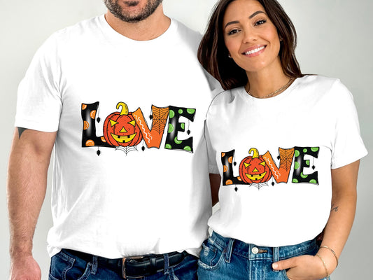 Halloween Pumpkin Love Design T-Shirt