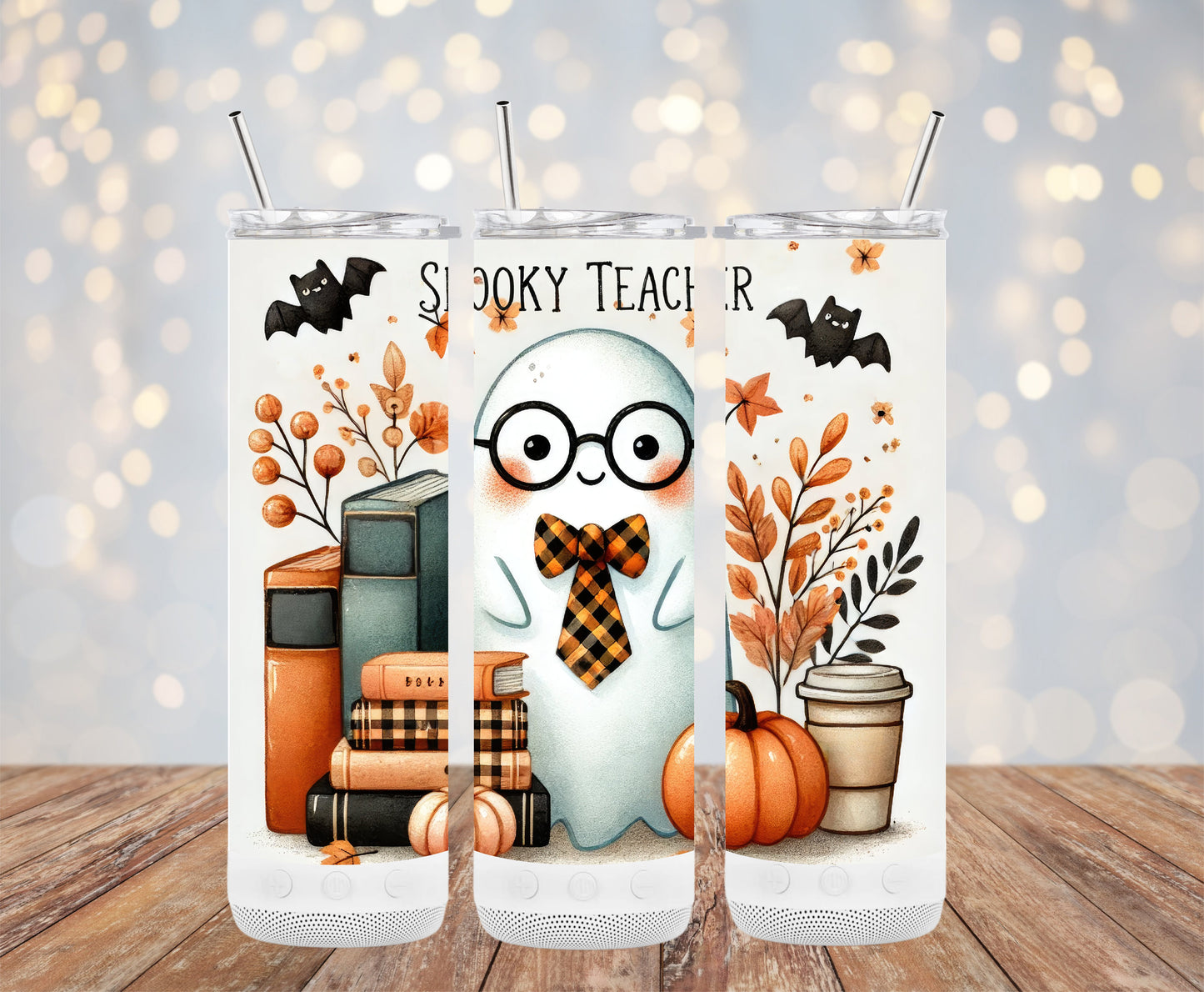 Spooky Teacher Ghost Design for Festive Tumblers