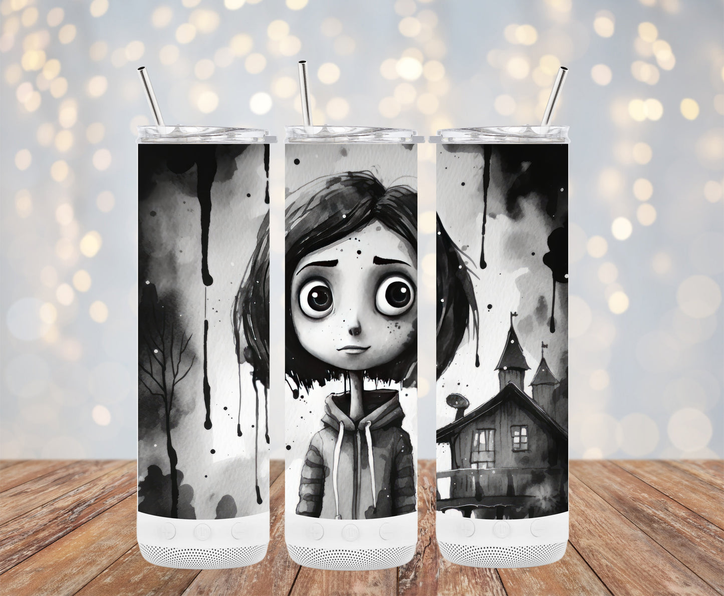 Spooky Haunted House Illustration Art On Tumblers