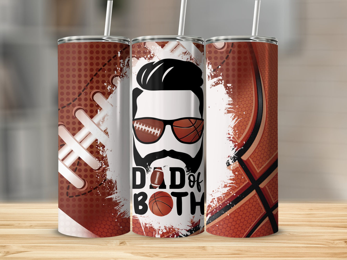 Dad of Both Football & Basketball 91027 Tumbler