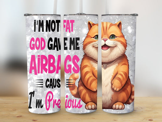I'm Not Fat God Gave Me Airbags cause I'm Precious (Funny Quote Tumbler)