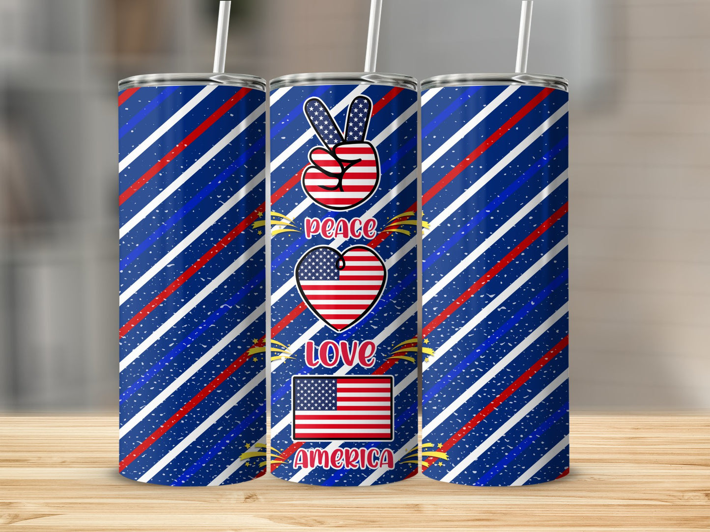 Peace Love America  91578 Tumbler