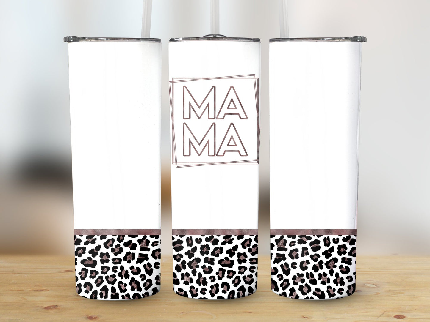 Mama Rose Gold Leopard Tumbler