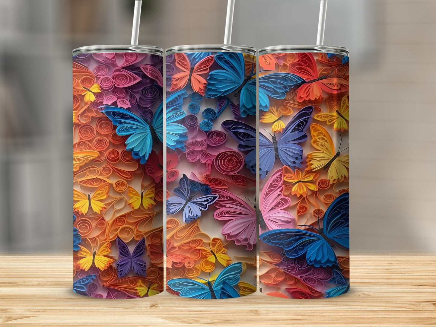 3D Butterfly Tumbler