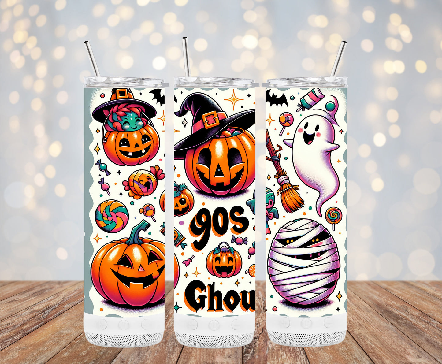 90s Ghoul Halloween Theme Jack O Lantern Tumblers