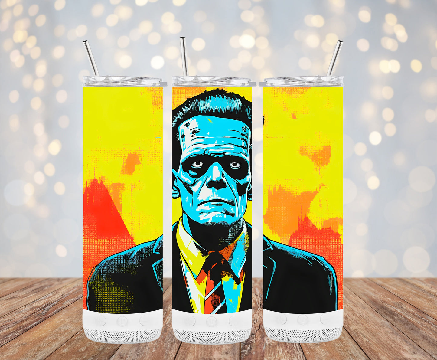 Vibrant Frankenstein Pop Art Design Tumblers