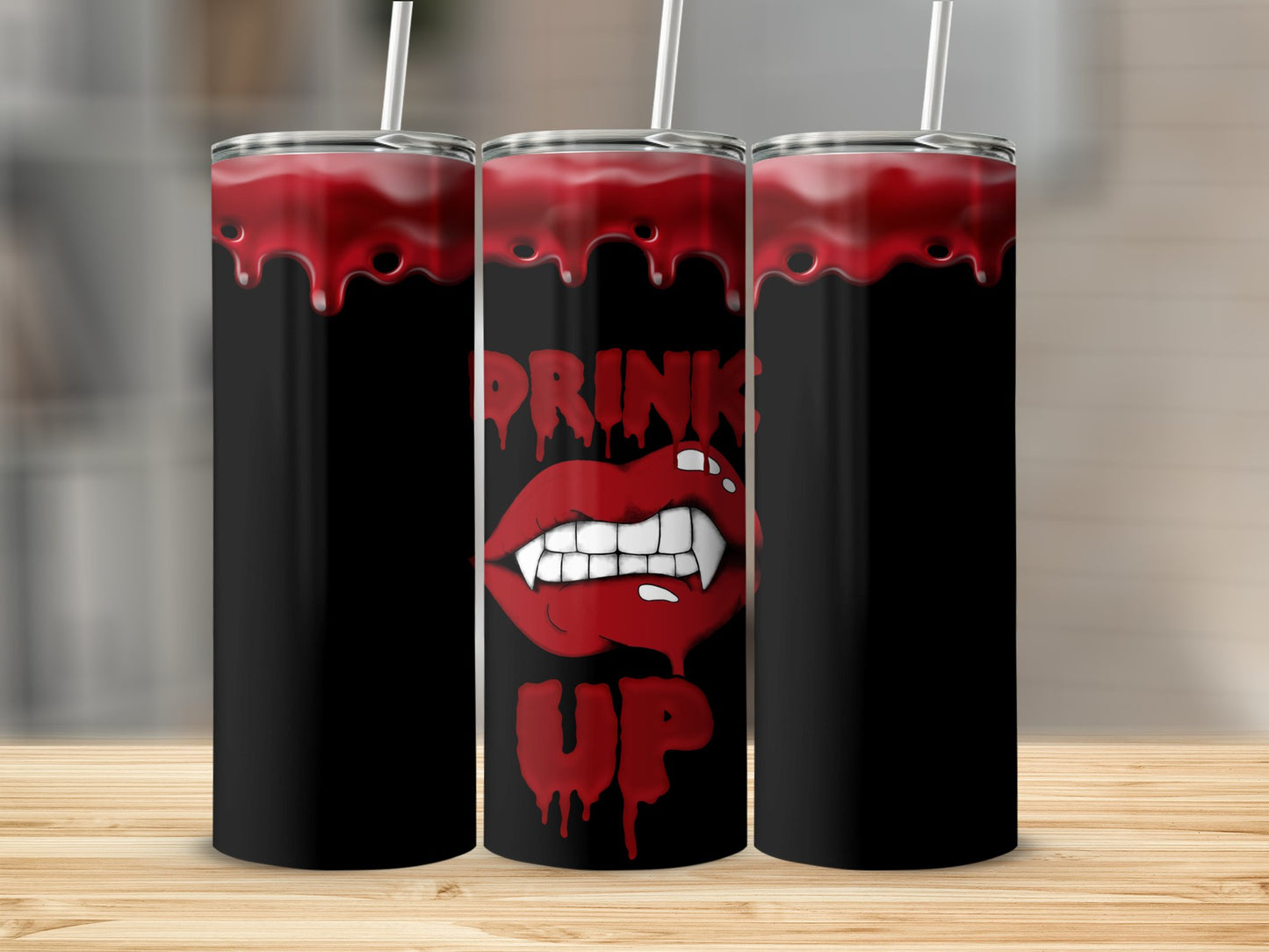 Vampire Drink Up Black (Halloween Tumblers)