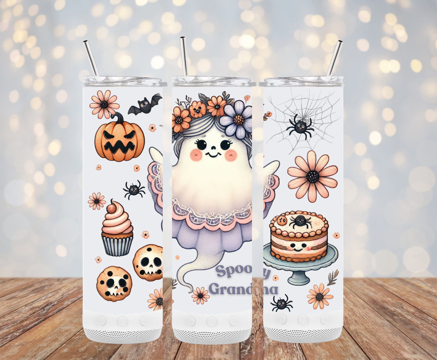 Spooky Grandma Halloween Design Tumblers