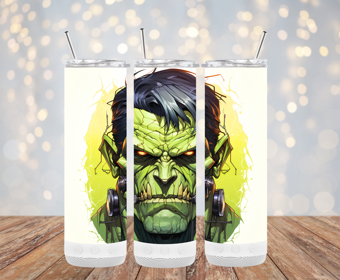 Fierce and Intense Green Monster Design Tumblers