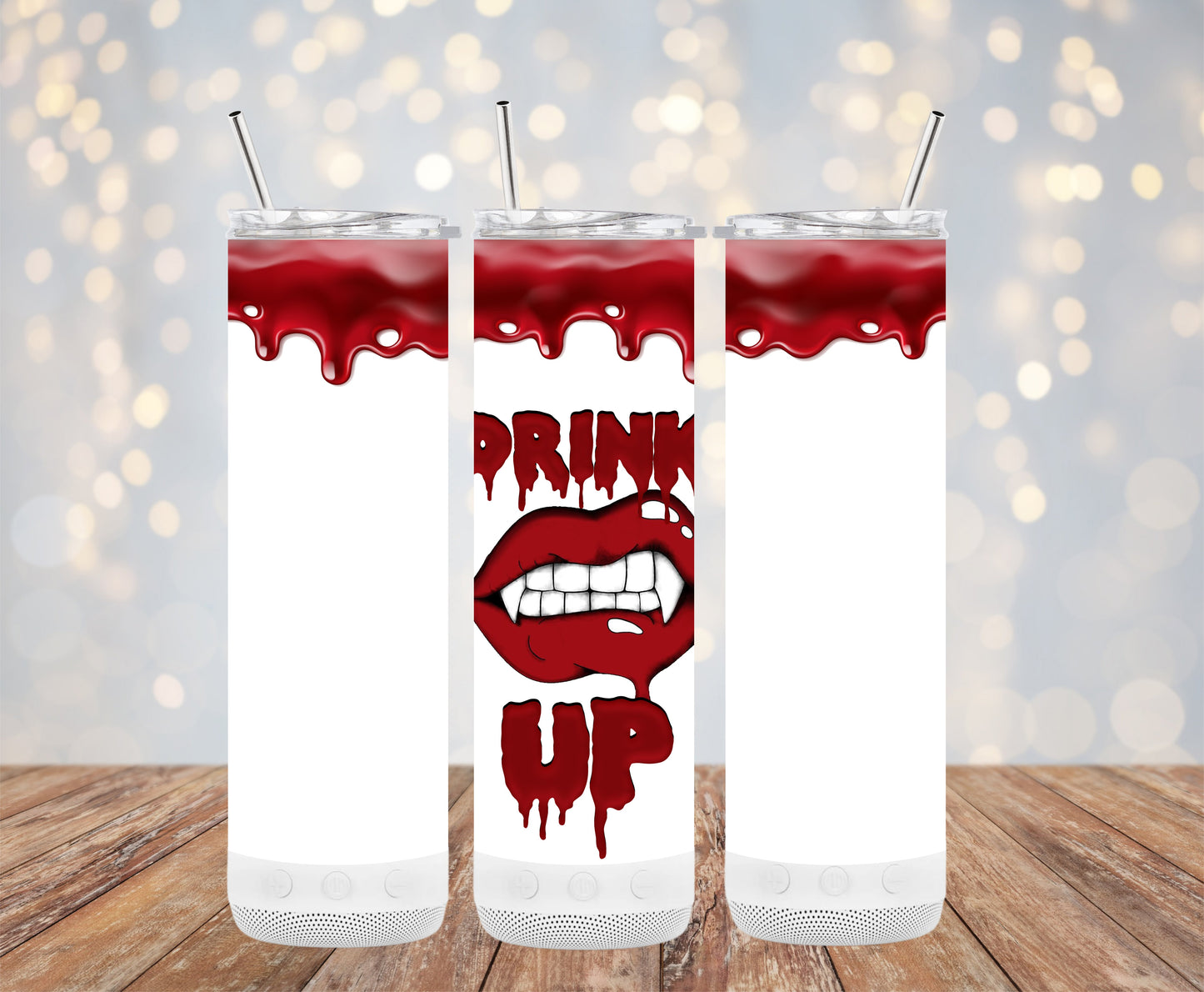 Vampire Drink Up White (Halloween Tumblers)