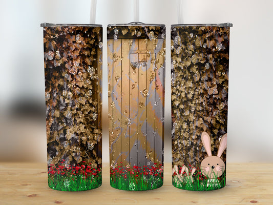 Rabbit at Brown Door (Easter Tumbler)