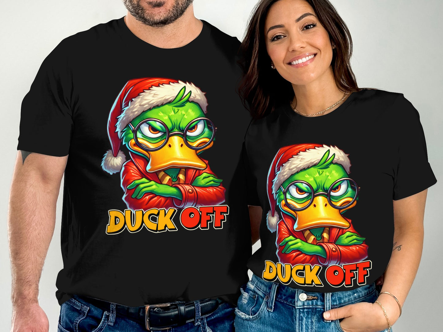 Duck Off Angry Green Duck Holiday T-Shirts -- 6398226
