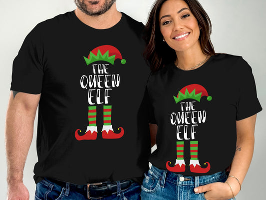 Christmas Elf Hat and Striped Socks Festive T-Shirts  -- 6398203