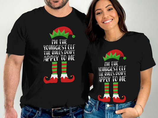 Christmas Elf Legs and Hat Graphic T-Shirts -- 6398178