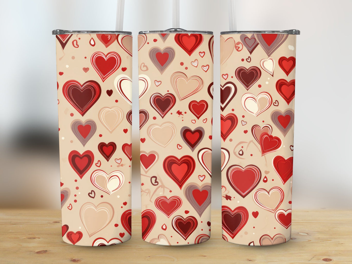 Red Hearts (Valentine Tumbler)