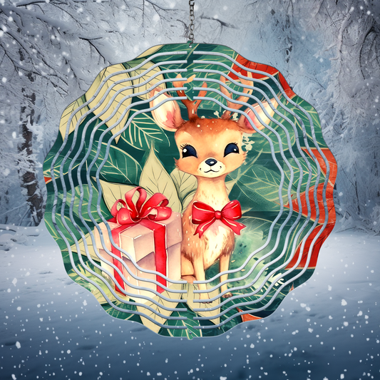 Christmas Baby Deer Wind Spinner