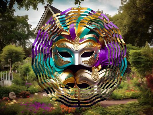 Colorful Mardi Gras Mask Wind Spinner