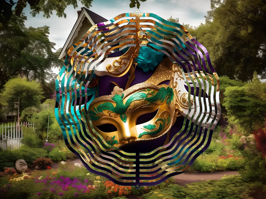 Colorful Mardi Gras Mask 7 Wind Spinner