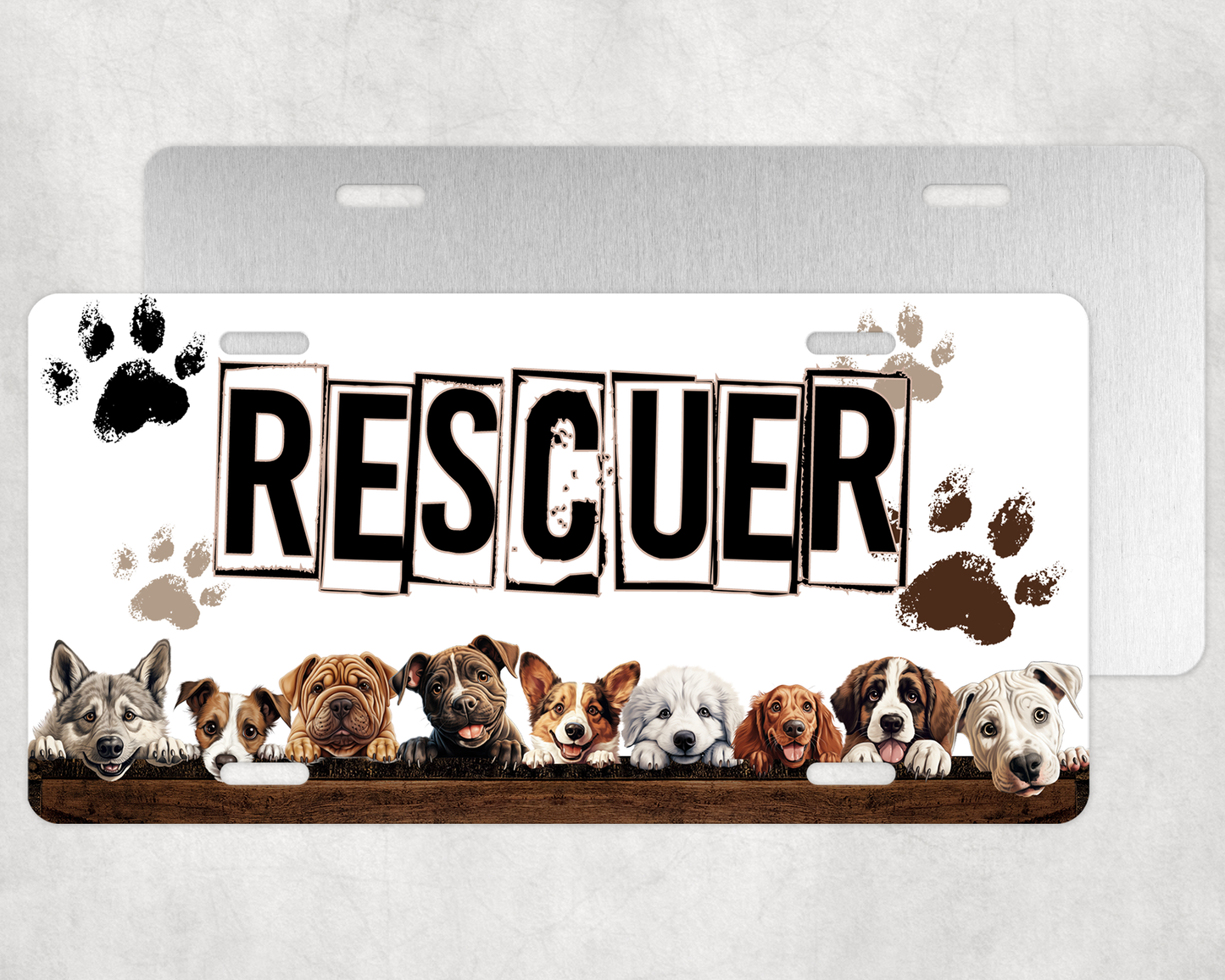 Dog Rescuer License Plate