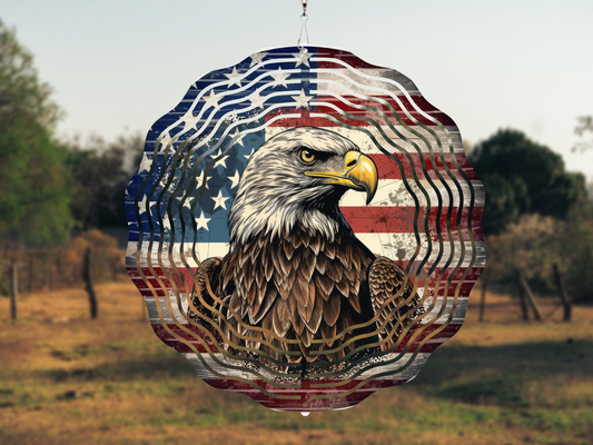 Eagle Flag Wind Spinner