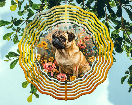 Fawn Pug Wind Spinner