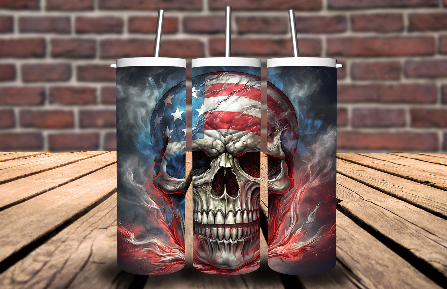 Fire Skull American Flag 90911 Tumbler