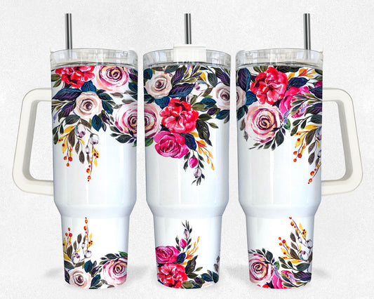 Flowery Roses---- 40 oz Tumbler