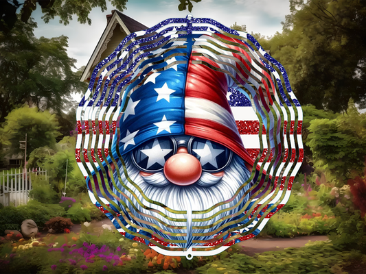 Gnome Patriotic 1 Wind Spinner